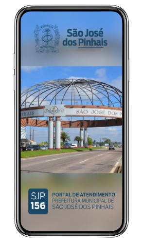 Imagem ilustrativa do aplicativo SJP156 - Mostra a interface do aplicativo onde aparece a foto de perfil do usuário e abaixo os serviços disponíveis